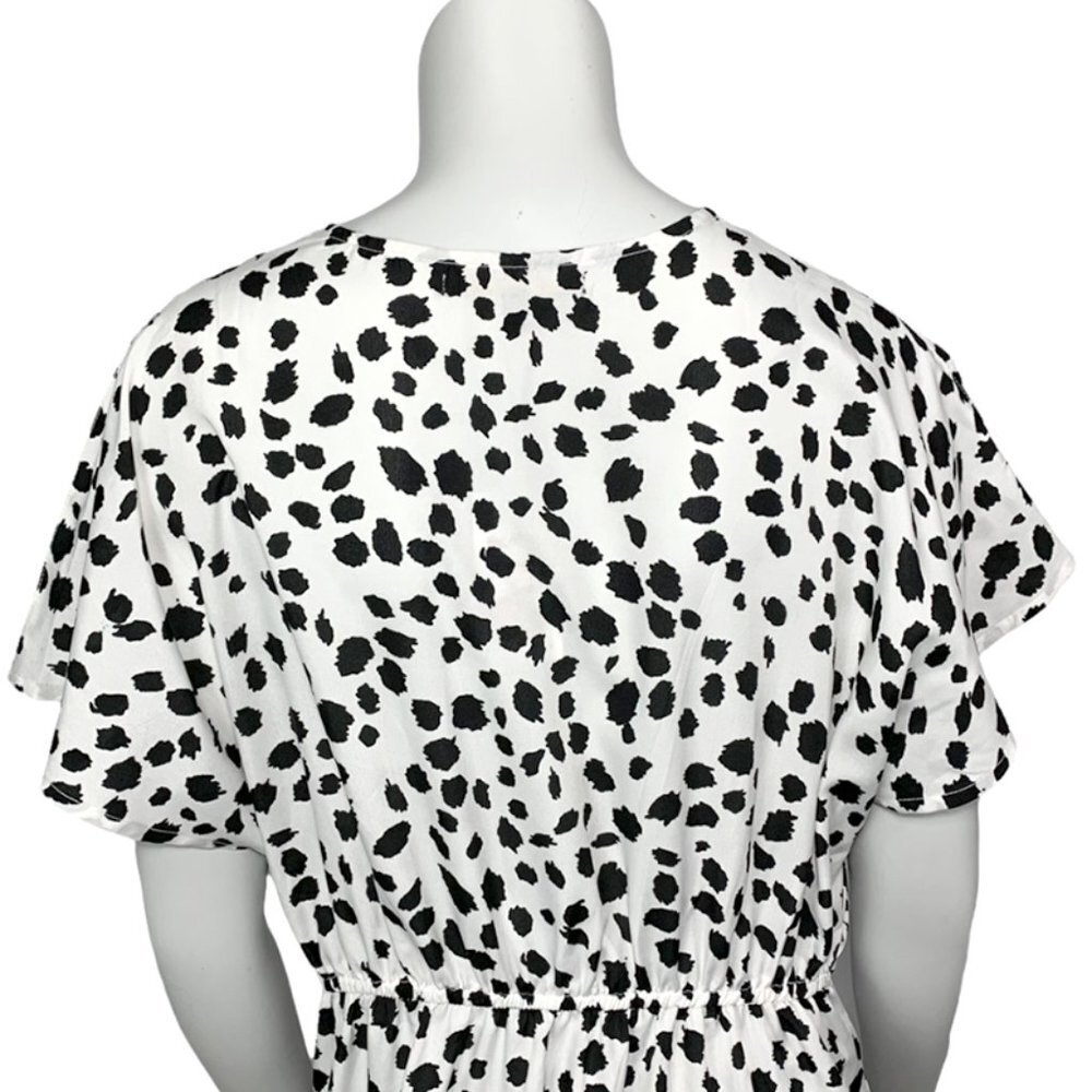 NWT AMERICA & BEYOND Cow Print Faux Wrap Pompon Maxi Cover Up - Picture 5 of 7
